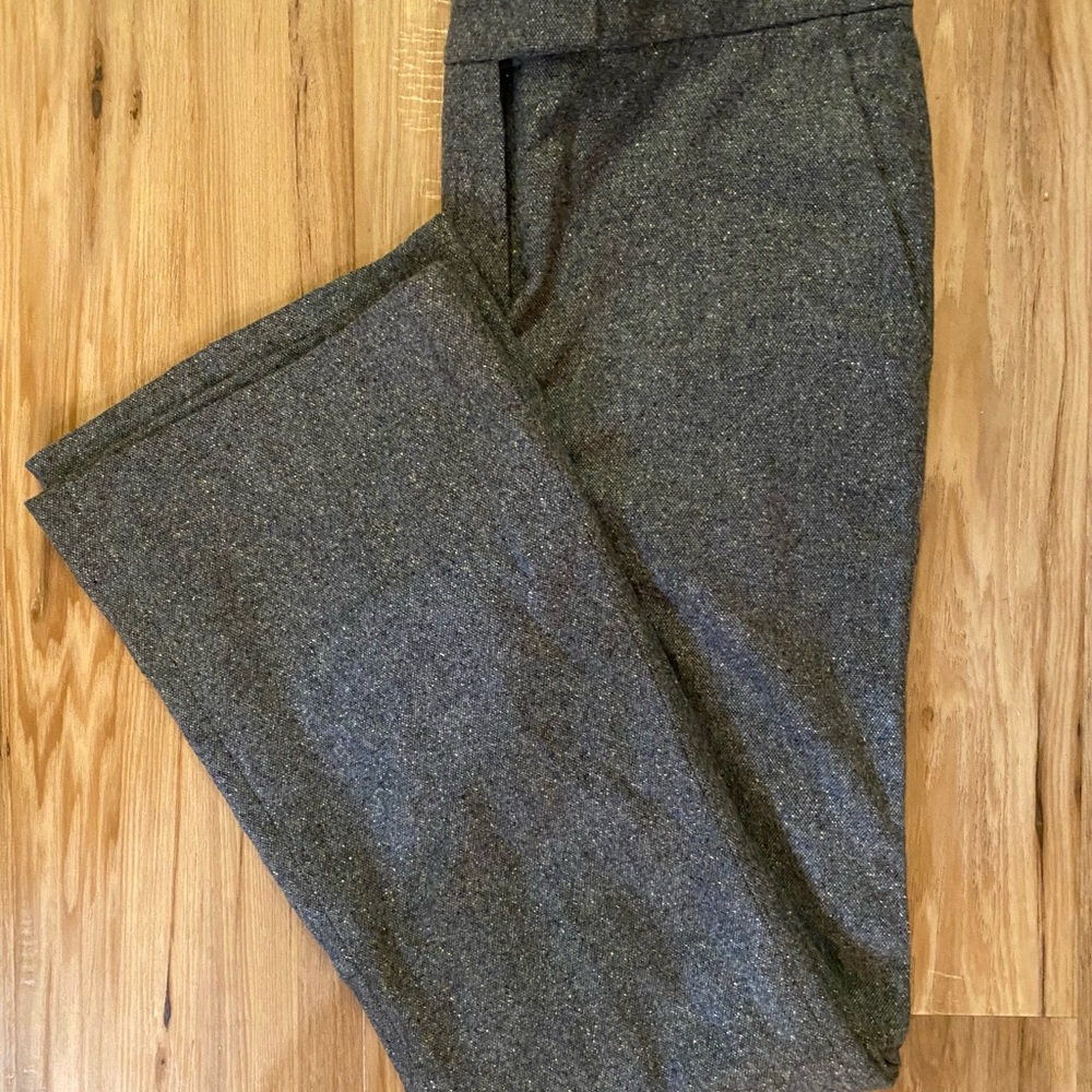Etcetera Teal Gray 100% Virgin Wool Blend Lined Trousers Bootcut size 4
